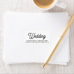 Minimalistic - Black & White - Wedding Label