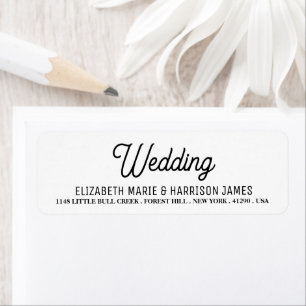 Minimalistic - Black & White - Wedding Label Return Address Label