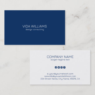 Minimalistic Blue and White Background Business Card