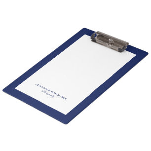 Minimalistic blue and white simple border clipboard