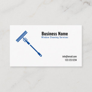 Minimalistic Blue and White Window Cleaning Business Card