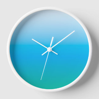 Minimalistic blue green gradient round clock