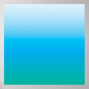 Minimalistic blue green gradient summer calm poster