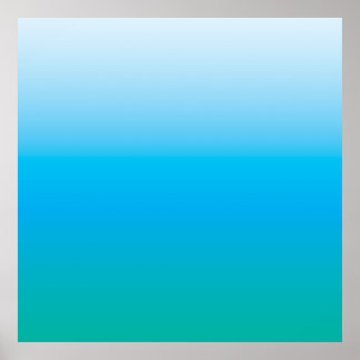 Minimalistic blue green gradient summer calm poster