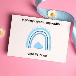 Minimalistic Blue Rainbow Postcard