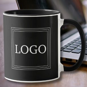 Minimalistic Bold Logo Black Mug