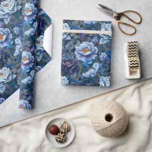 Minimalistic Botanical Peonies Print  Wrapping Paper