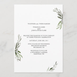 Minimalistic Branches Wedding Invitation