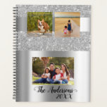 Minimalistic Calligraphy Photo Family Silver Planner<br><div class="desc">This design may be personalised in the area provided by changing the photo and/or text. Or it can be customised by clicking Personalise this Template and then choosing the click to customise further option and delete or change the colour of the background, add text, change the text colour or style,...</div>