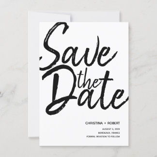 minimalistic calligraphy save the day modern date