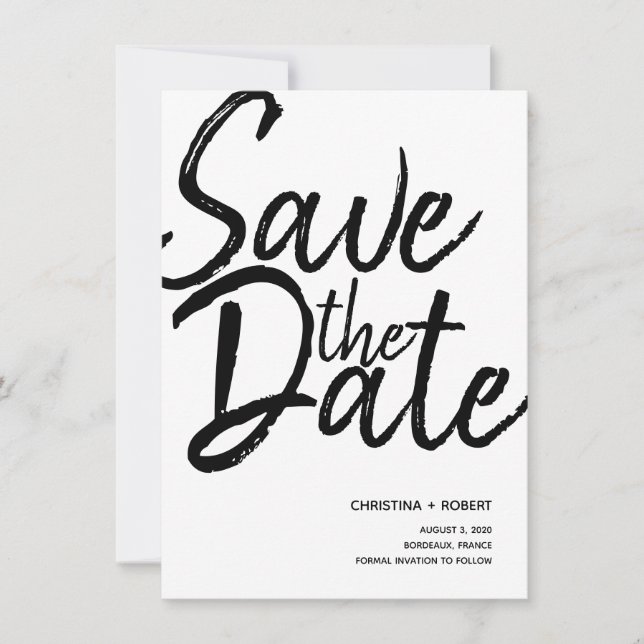 minimalistic calligraphy save the day modern date (Front)