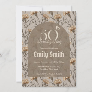 Minimalistic Carnation Charm Birthday Invitation