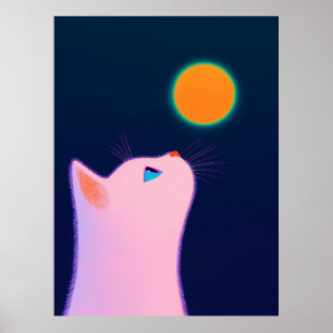 Minimalistic Cat and Sun Poster