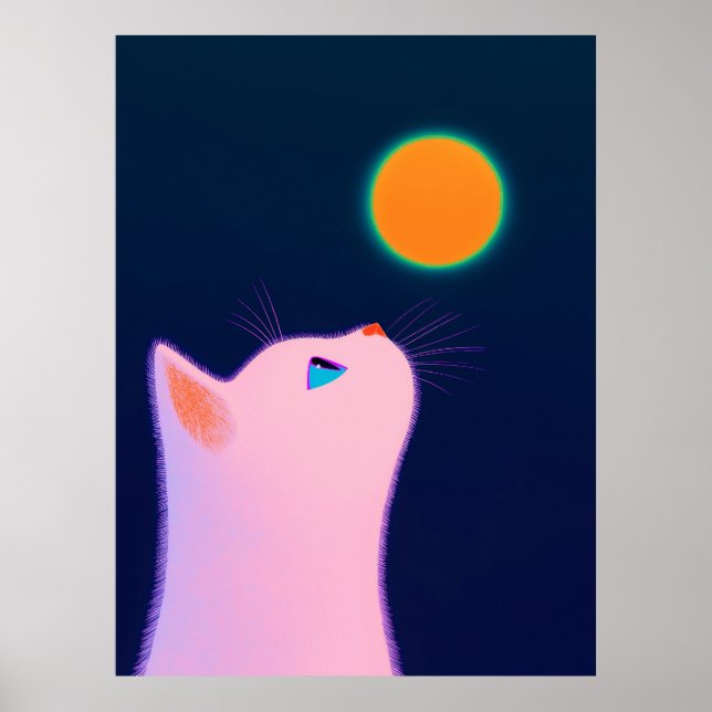 Minimalistic Cat and Sun Poster (Front)