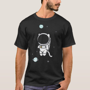 Minimalistic Cat Astronaut, Cats Lovers T-Shirt