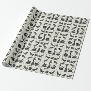 Minimalistic Cheetah Illustration Vintage Wrapping Paper