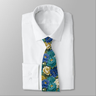 Minimalistic Christmas Gift For Men Peonies Floral Tie