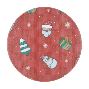 Minimalistic Christmas: Red Seamless Design. Cutting Board