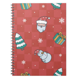 Minimalistic Christmas: Red Seamless Design. Notebook