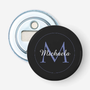 Minimalistic circle modern monogram initial name bottle opener