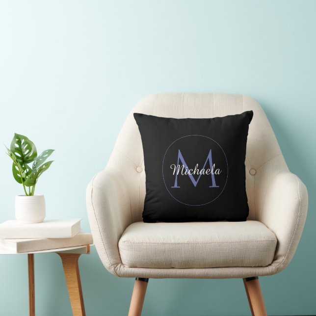 Minimalistic circle modern monogram initial name cushion (Chair)