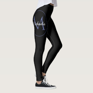 Minimalistic circle modern monogram initial name leggings