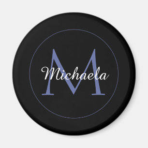 Minimalistic circle modern monogram initial name magnet