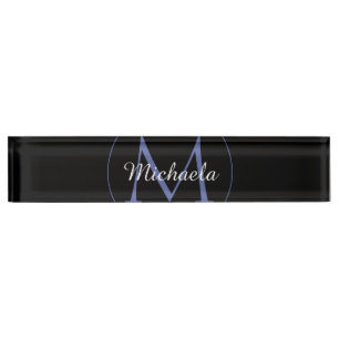 Minimalistic circle modern monogram initial name nameplate
