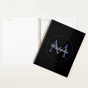 Minimalistic circle modern monogram initial name planner