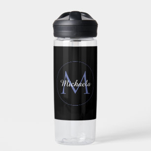 Minimalistic circle modern monogram initial name  water bottle