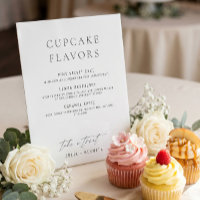 Minimalistic Classy Cupcake Flavours Wedding Sign