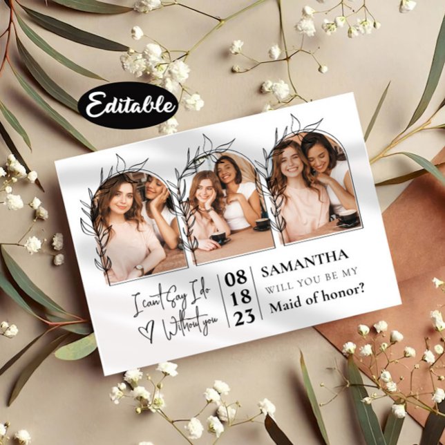 Minimalistic Collage Bridesmaid Proposal Cards (Creator Uploaded)