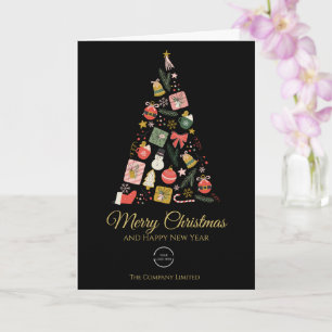Minimalistic Company Logo Christmas Tree Card