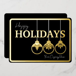 Minimalistic Corporate logo Foil Holiday Card