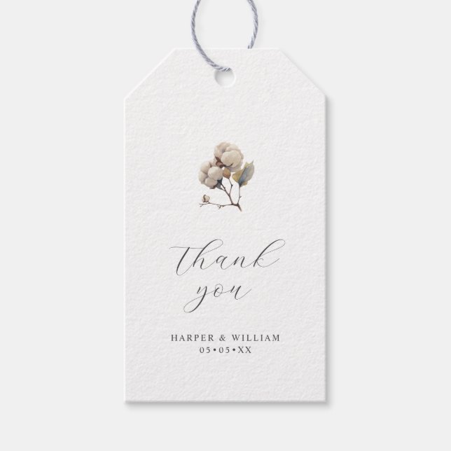 Minimalistic cotton Twig  Gift Tags (Front)
