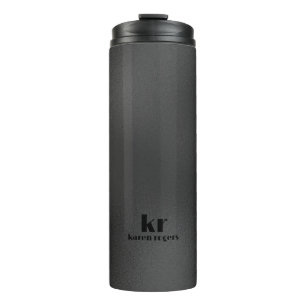 Minimalistic dark-grey Iridescent Texture Thermal Tumbler