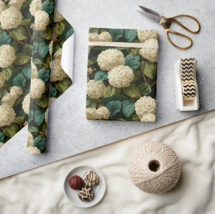 Minimalistic Delicate Hydrangea Print Wrapping Paper