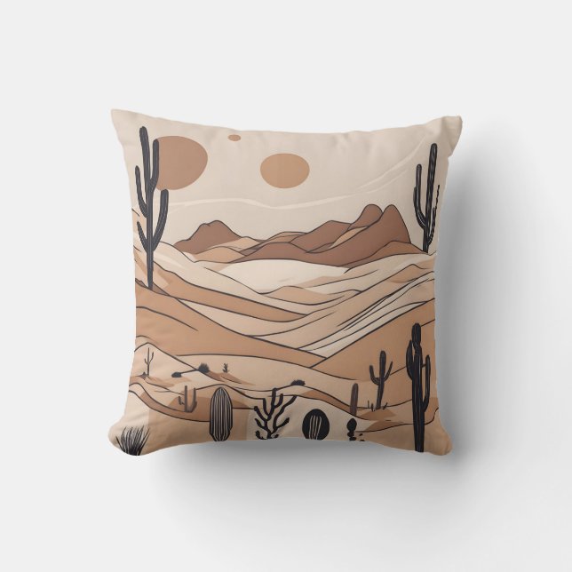 Minimalistic desert art cushion (Front)