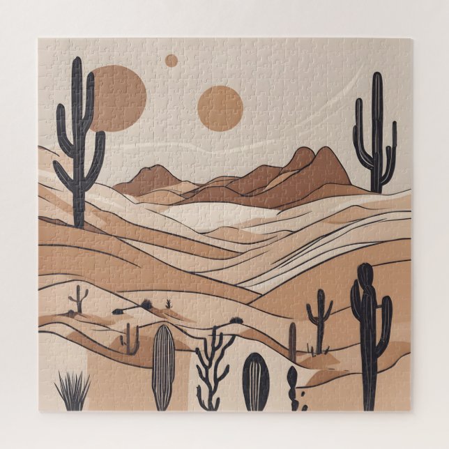 Minimalistic desert art jigsaw puzzle (Vertical)