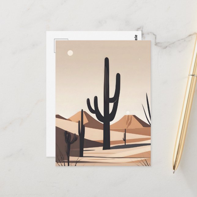 Minimalistic desert art postcard (Front/Back In Situ)