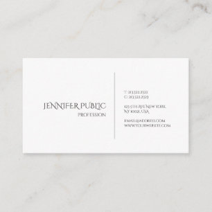 Minimalistic Design Modern Elegant White Creative Business Card