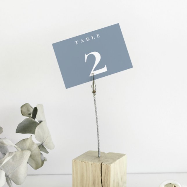 Minimalistic Dusty Blue Wedding Table Number (Minimalistic Dusty Blue Wedding Table Number)