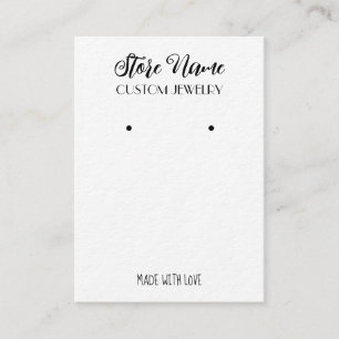 Minimalistic earring display business card