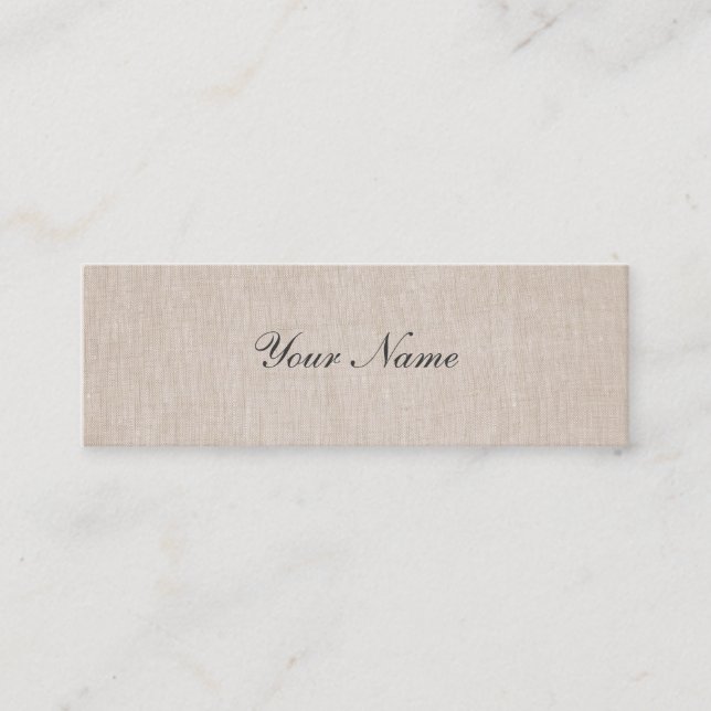 Minimalistic Elegance Linen Mini Profile Card (Front)
