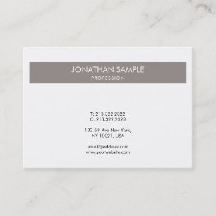 Minimalistic Elegant Design Brown White Trendy Business Card