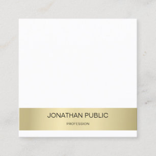 Minimalistic Elegant Design Gold Effect Plain Square Business Card
