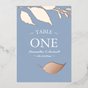 Minimalistic Elegant Dusty Blue Table Number