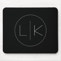 Minimalistic Elegant Initials in White on Black 