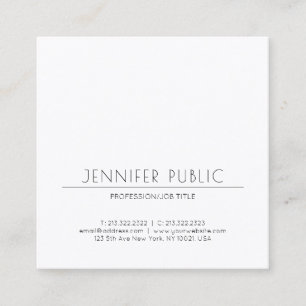 Minimalistic Elegant Modern Plain Trendy Luxury Square Business Card