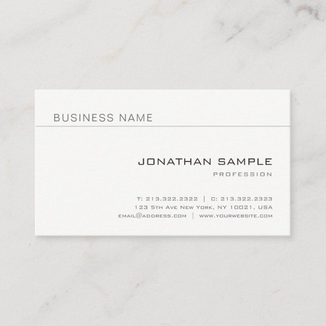 Minimalistic Elegant Professional Modern Smart Business Card (Front)